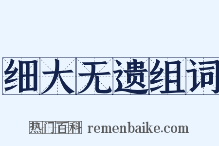细大无遗组词是什么意思的图片